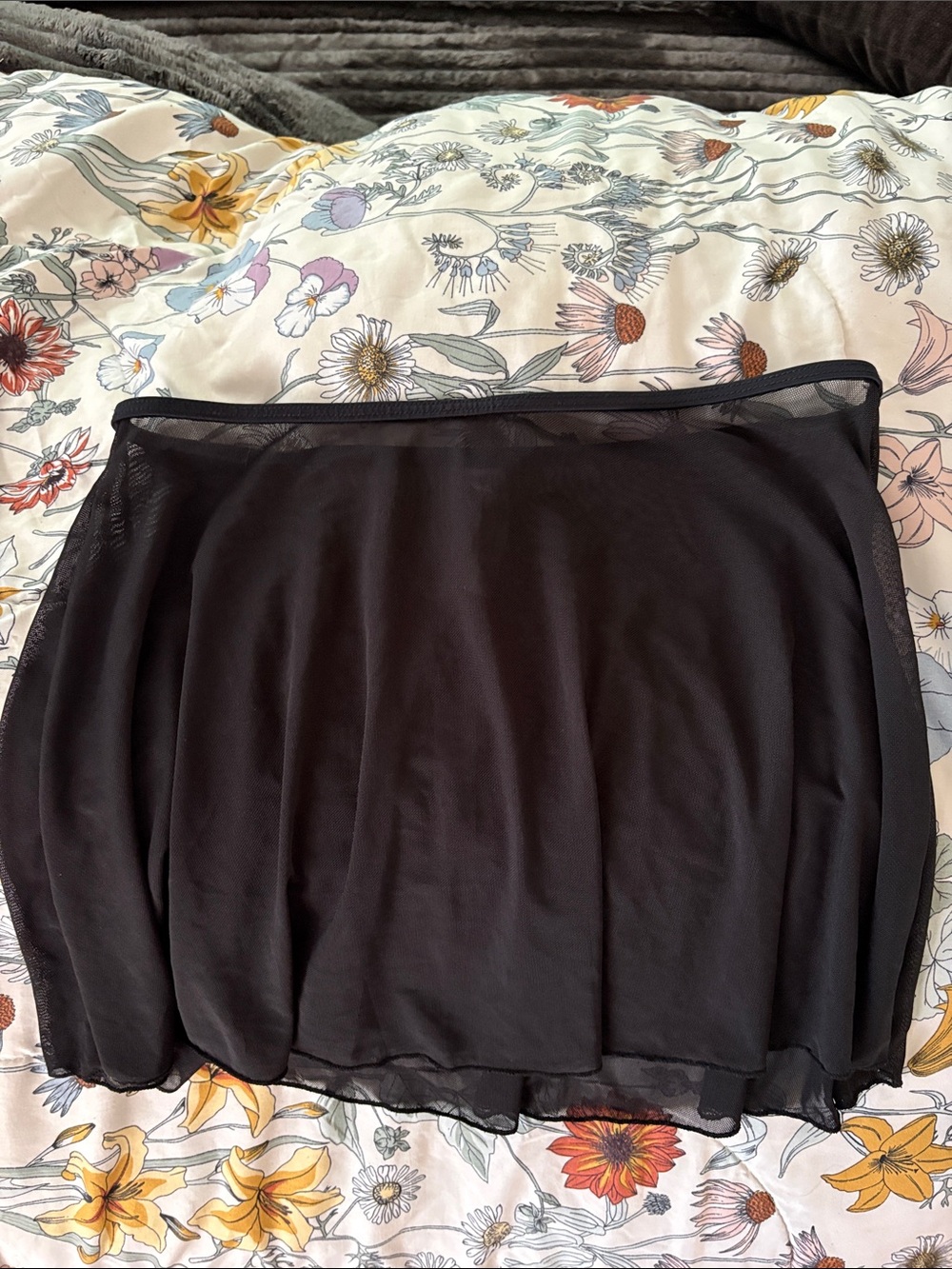 Black Layered Chiffon Mini Skirt - Women